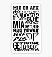 League of Legends Words Sticker