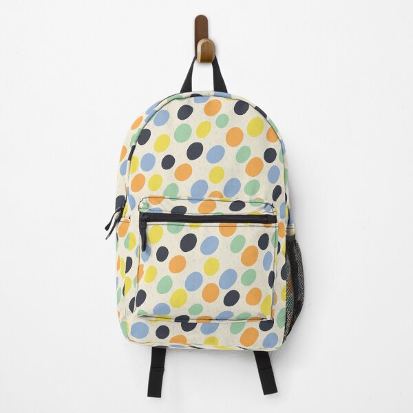 Item preview, Pattern of colorful polka dots on a light yellow background designed and sold by colorofmagic.