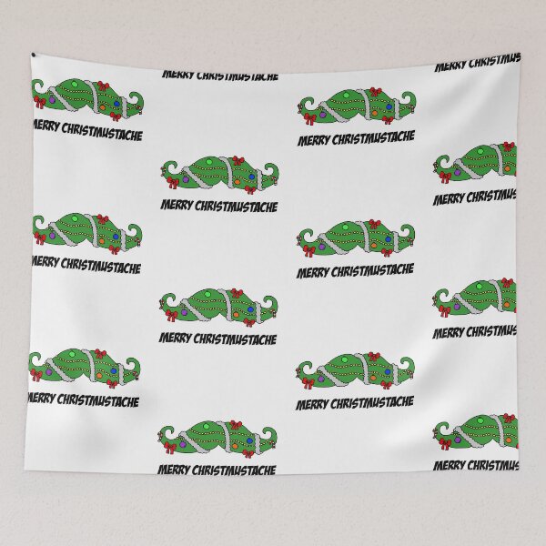 Item preview, Merry Christmustache Christmas Mustache Pun designed and sold by jaycartoonist.