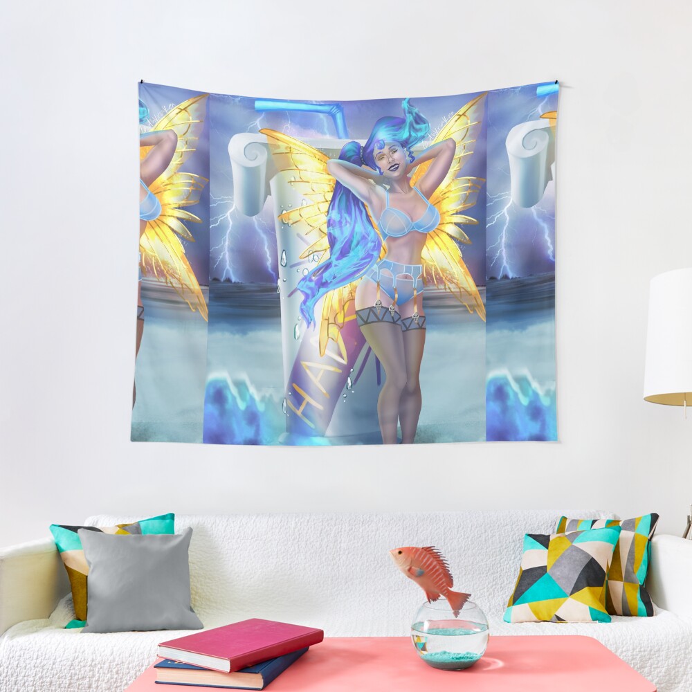 Blue Death Fairy Madness Bikini Tapestry