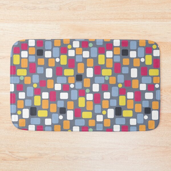 Item preview, Scattered pattern from multicolored rectangles on gray designed and sold by colorofmagic.