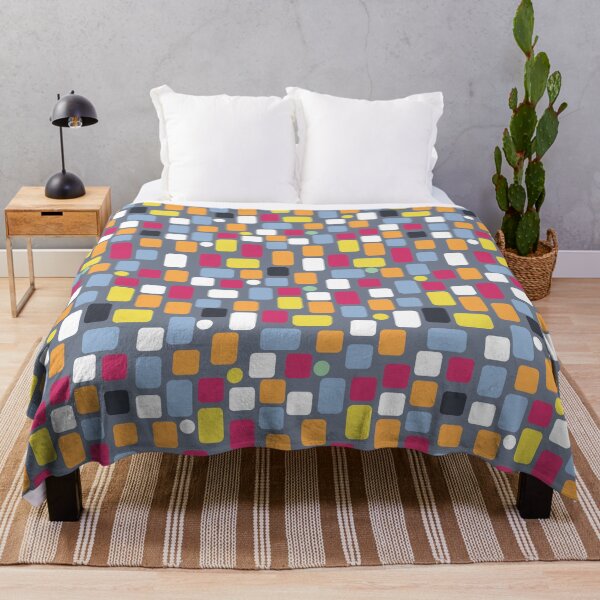 Item preview, Scattered pattern from multicolored rectangles on gray designed and sold by colorofmagic.