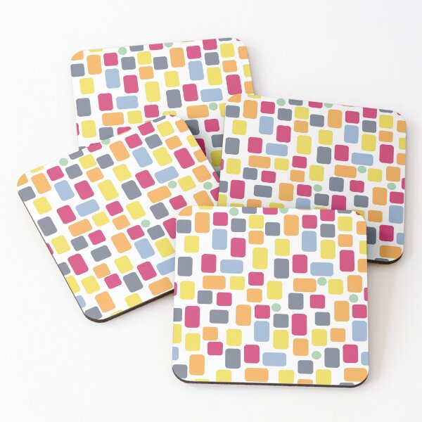 Item preview, Scattered pattern of colorful rectangles on white - seamless pattern designed and sold by colorofmagic.