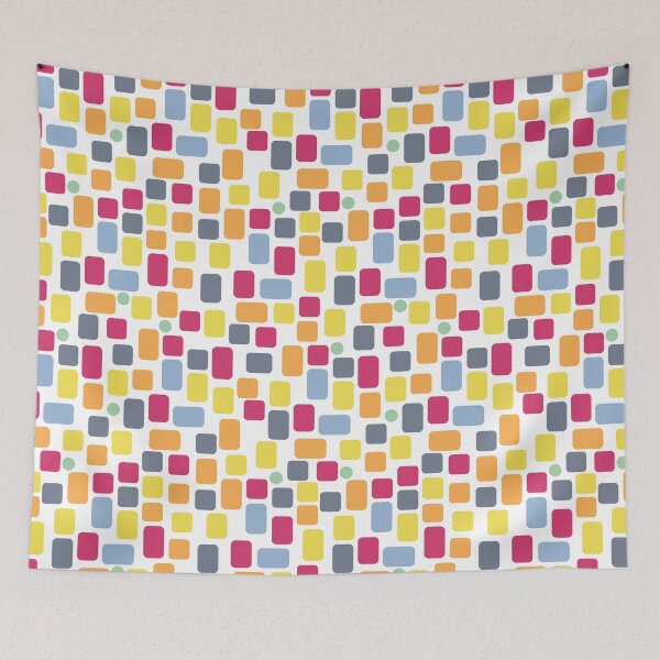 Item preview, Scattered pattern of colorful rectangles on white - seamless pattern designed and sold by colorofmagic.