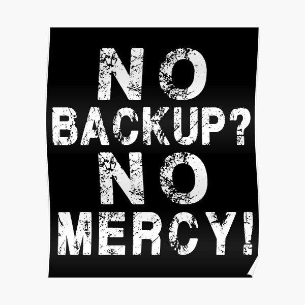 Computer Ccientist Quote: No Backup No Mercy - Funny Poster
