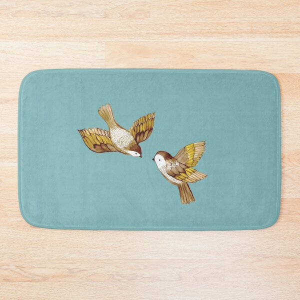 Item preview, Two Birds in Flight on Blue designed and sold by Cecilia Mok.