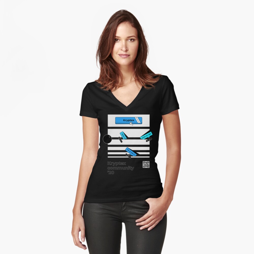 Item preview, Fitted V-Neck T-Shirt designed and sold by Kryptex-mining.