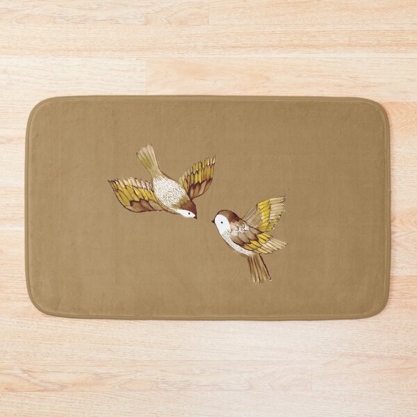 Item preview, Two Birds in Flight on Fawn Caramel Brown designed and sold by Cecilia Mok.
