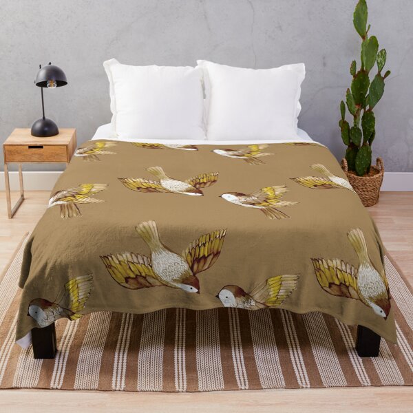 Item preview, Two Birds in Flight on Fawn Caramel Brown designed and sold by Cecilia Mok.