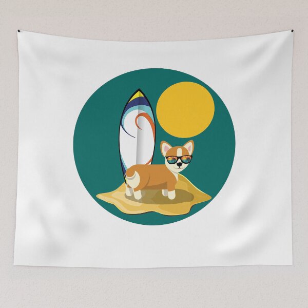 Item preview, Corgi surfing designed and sold by cannevas.
