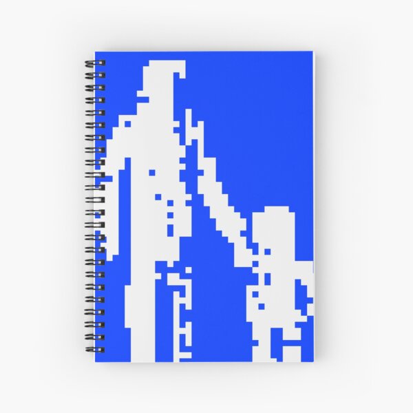 1 bit pixel pedestrians (white) Spiral Notebook