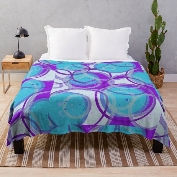 Aperçu de l'œuvre Motif géographique abstrait bleu violet Mod Circle créée et vendue par ChromaticAddict.