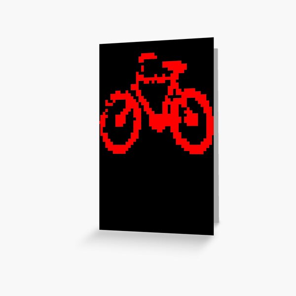 1 bit pixel bike (red) Greeting Card