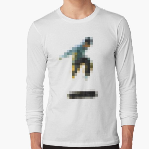 8 bit pixel skate flip (color) Long Sleeve T-Shirt