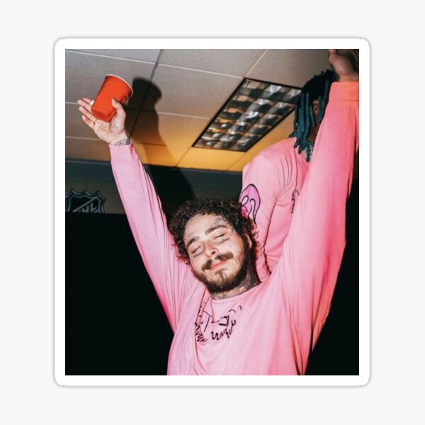 post pink hand cup Sticker