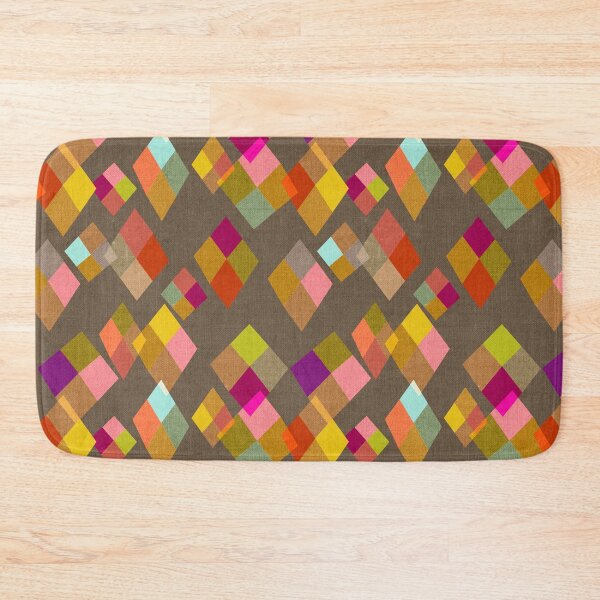 Stained Glass Windows Rainbow Diamonds Kites Bath Mat