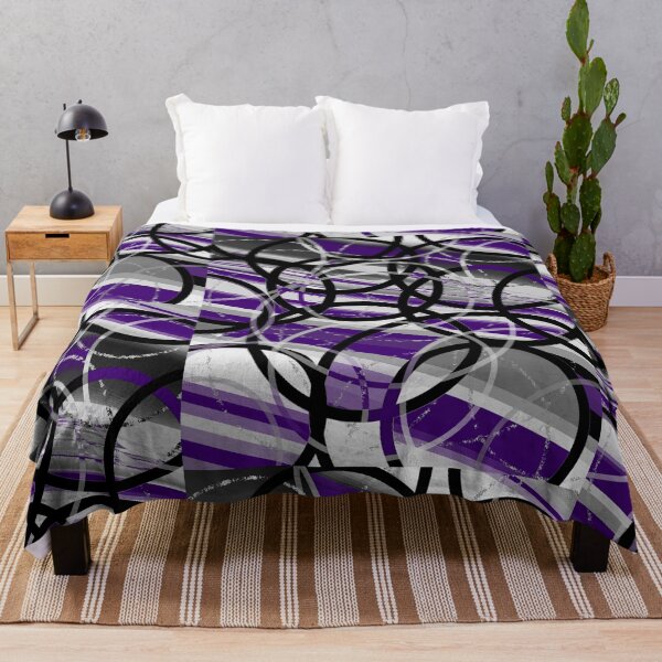 Aperçu de l'œuvre Motif géographique abstrait violet noir Mod Circle créée et vendue par ChromaticAddict.