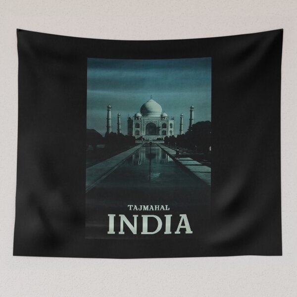 Item preview, retro classic Tajmahal India poster designed and sold by CorasPosters.