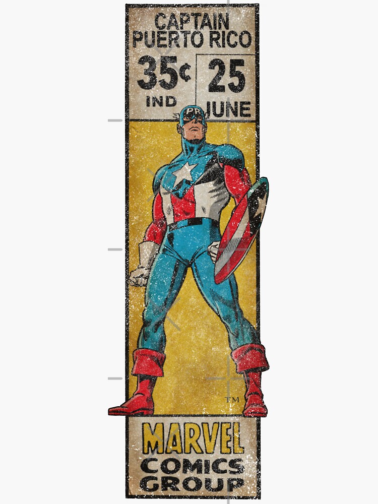 Retro Corner Box - Captain Puerto Rico Sticker for Sale by 13thFloorDesign