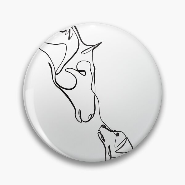 Item preview, Horse and Dog One Line Drawing Art Print designed and sold by Zetsmo.