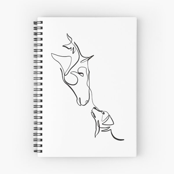 Item preview, Horse and Dog One Line Drawing Art Print designed and sold by Zetsmo.