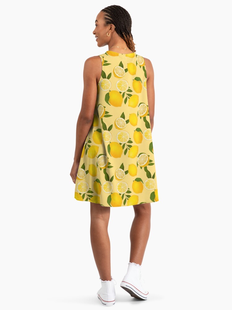chinese dress ladies Short-Sleeved Belted A-Line Midi Dress in Lemon main image 1