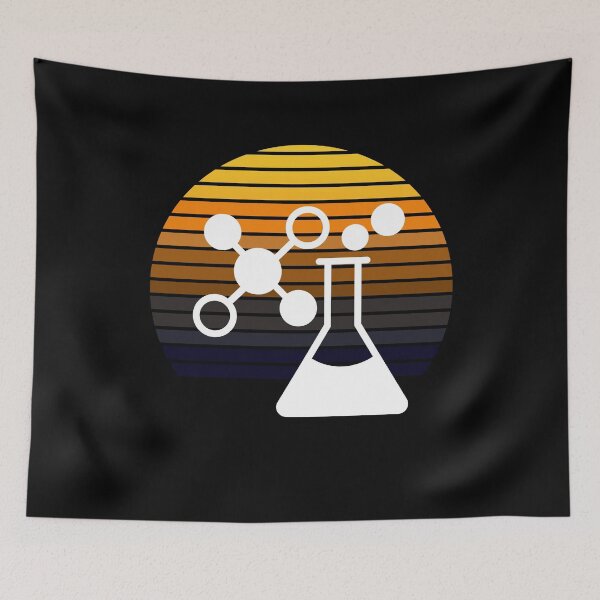 Item preview, RETRO VINTAGE SUNSET DARK CHEMISTRY FLASK designed and sold by Hippiesole.