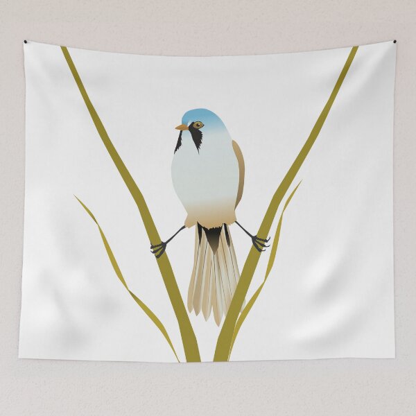 Item preview, bearded reedling digital illustration designed and sold by Bwiselizzy.
