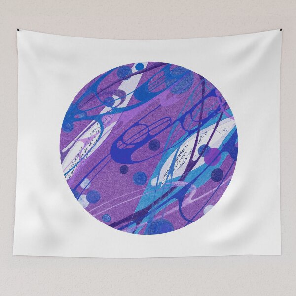 Item preview, PURPLE ORIGIN - Original handmade collage & inks fine art circle designed and sold by Azanza.