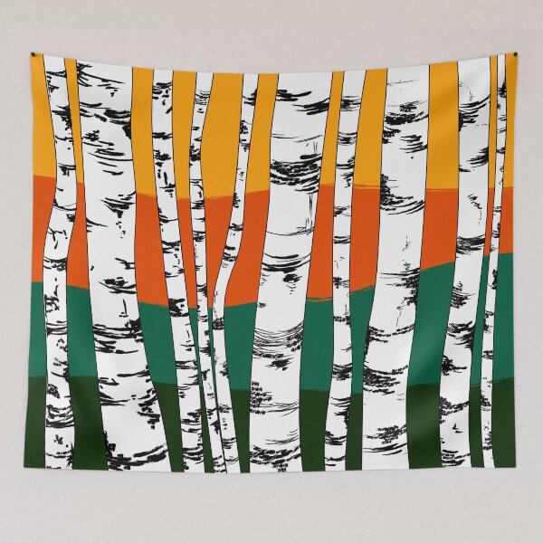 Item preview, Birch Forest Nature Illustration designed and sold by maddsmary.