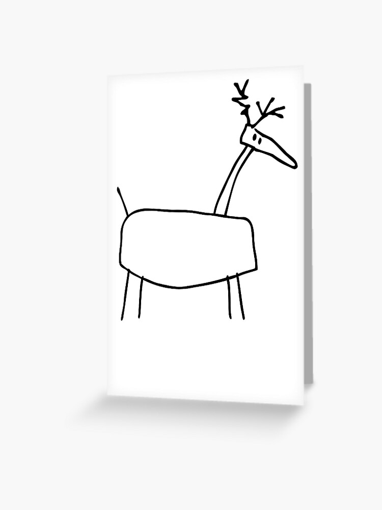 poro the reindeer outline black greeting card by skrubu redbubble poro the reindeer outline black greeting card by skrubu redbubble