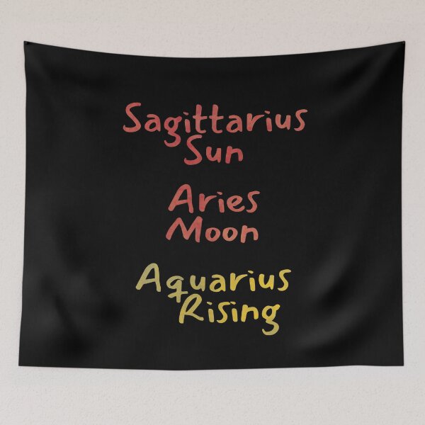 Item preview, Sagittarius Sun Aries Moon Aquarius Rising Text designed and sold by leomooncreates.