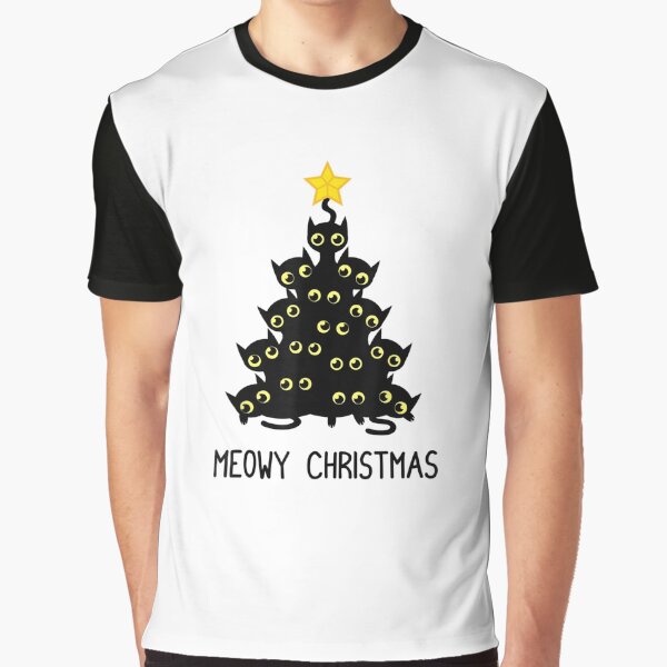 Item preview, Cat Christmas Tree Shirt Cute Black Kitten Lover Meowy Gift designed and sold by josephvinson689.