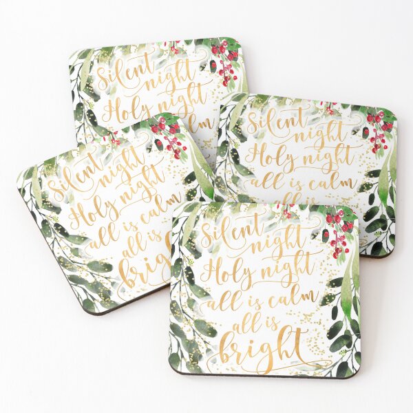 Item preview, Watercolor Christmas greenery, Silent night designed and sold by blursbyai.