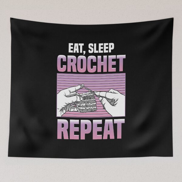 Item preview, Funny Eat Sleep Crochet Repeat Cute Crocheting designed and sold by perfectpresents.