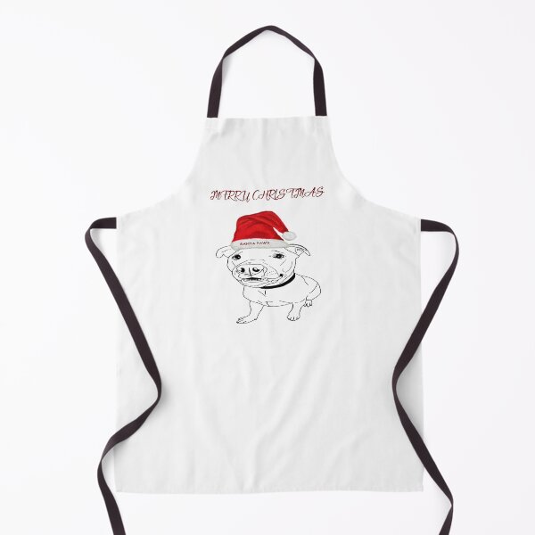Item preview, Festive American Bulldog Merry Christmas with Santa Paws Hat designed and sold by IslesArt.