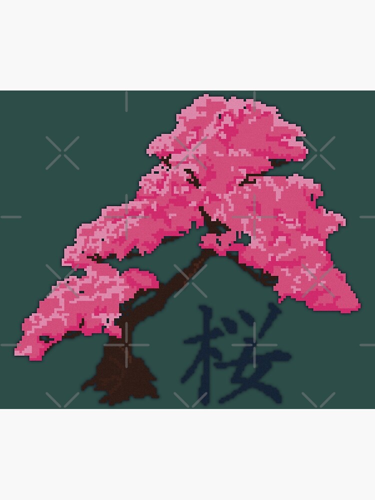 L Mina Art Stica Rbol De Flor De Sakura Japon S Pixel Art De Duyudon Redbubble