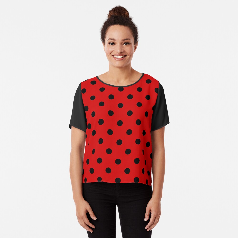 Elegant Extra Large Black on Red Polka Dots Polka Dots Graphic T-Shirt | Redbubble