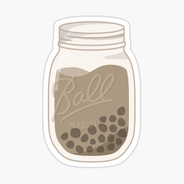 Bubble Tea Mason Jar Sticker