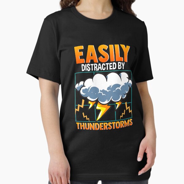 Vista previa del artículo con la obra «Se distrae fácilmente con las tormentas eléctricas Cazador de tormentas», diseñado y vendido por perfectpresents.