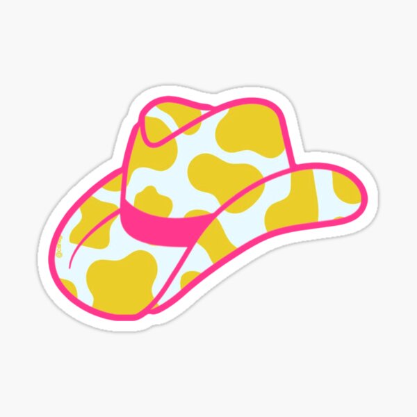 Item preview, pink and yellow cow print cowgirl hat designed and sold by Julia Santos.