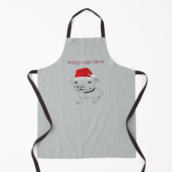 Item preview, Festive American Bulldog Merry Christmas with Santa Paws Hat designed and sold by IslesArt.
