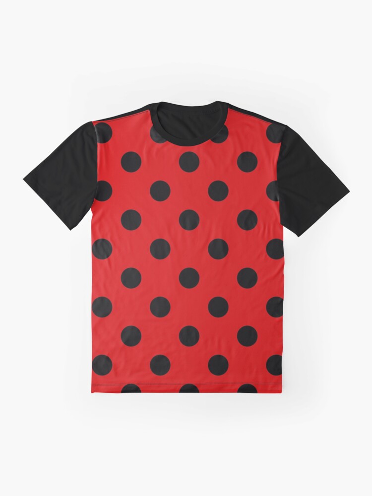 Elegant Extra Large Black on Red Polka Dots Polka Dots Graphic T-Shirt | Redbubble