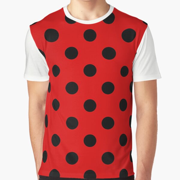 Polka Dot Bull Fight Oversized T shirt - Red And Black - Aesthetic