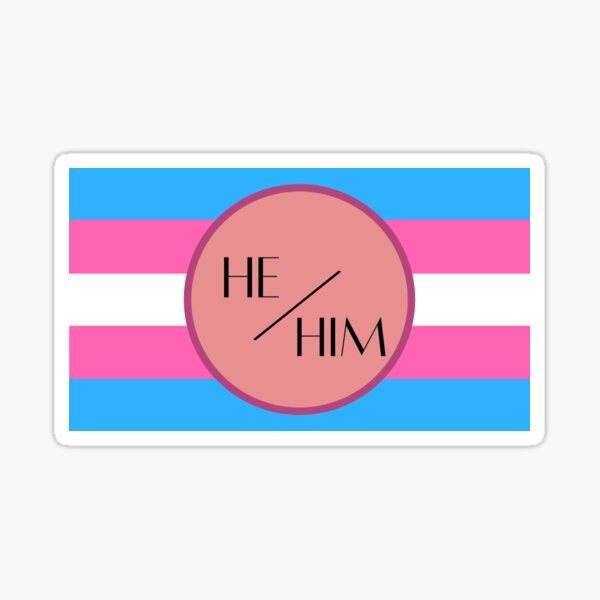 Hehim Pronouns With Trans Flag Sticker For Sale By Mysticteakettle Redbubble 3301