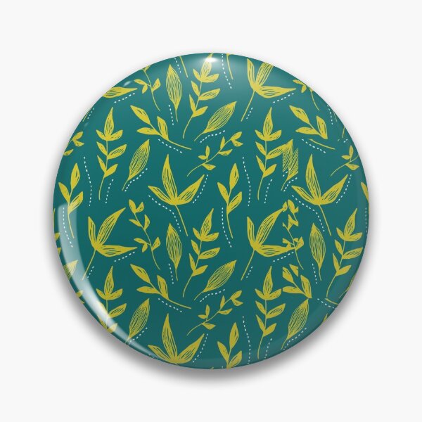 Item preview, Teal and Lime Vintage Leaves Pattern designed and sold by WildeandCo.