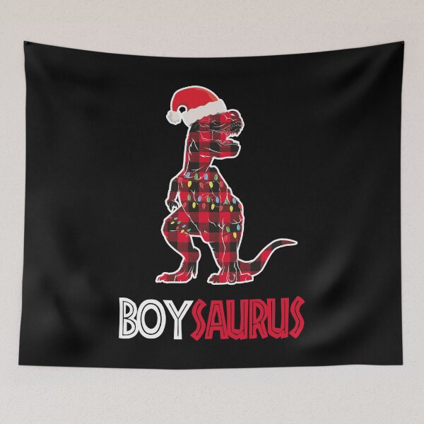 Item preview, Dinosaur Christmas Buffalo Pajamas matching family Boysaurus designed and sold by tinypurpleland.