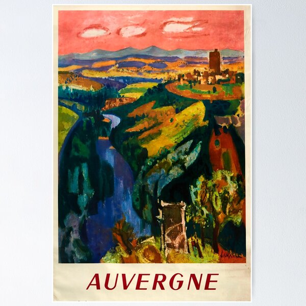 Item preview, retro classic Auvergne poster designed and sold by CorasPosters.