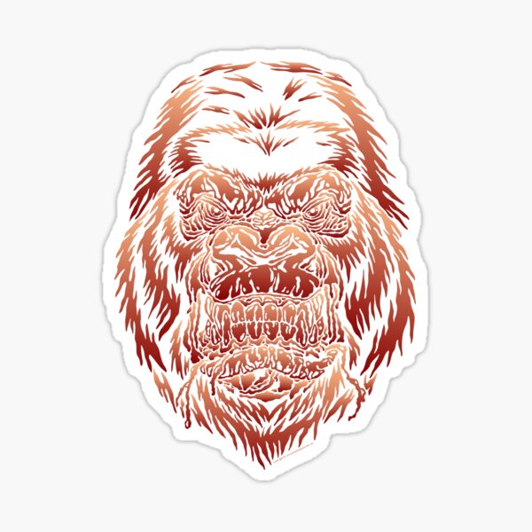 gorilla design in brown Sticker
