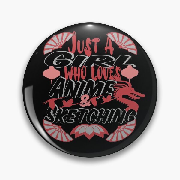 Item preview, cute anime fan quote red and black-Love anime and sketching designed and sold by steven8899.